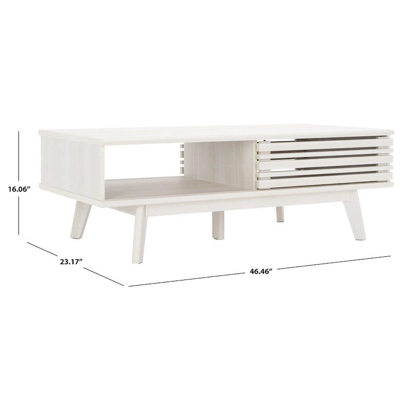 Table basse en noyer Mid-Century Modern à plateau simple — 46" L x 23" P x 16" H