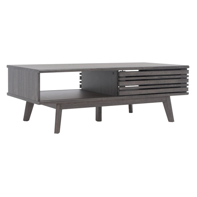 Table basse en noyer Mid-Century Modern à plateau simple — 46" L x 23" P x 16" H