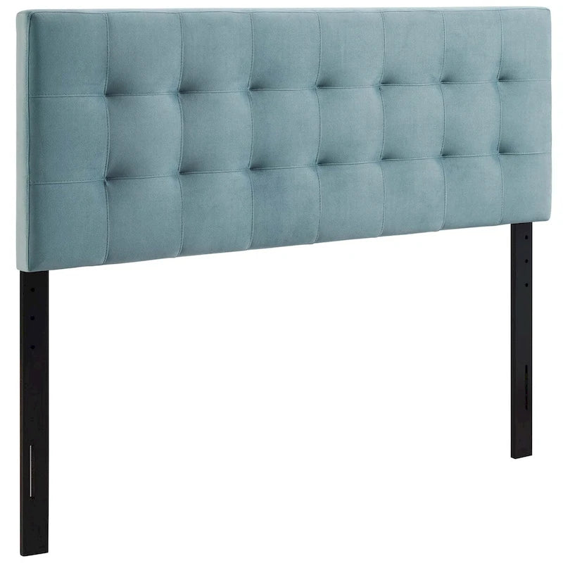Tête de lit capitonnée en velours Biscuit Queen size