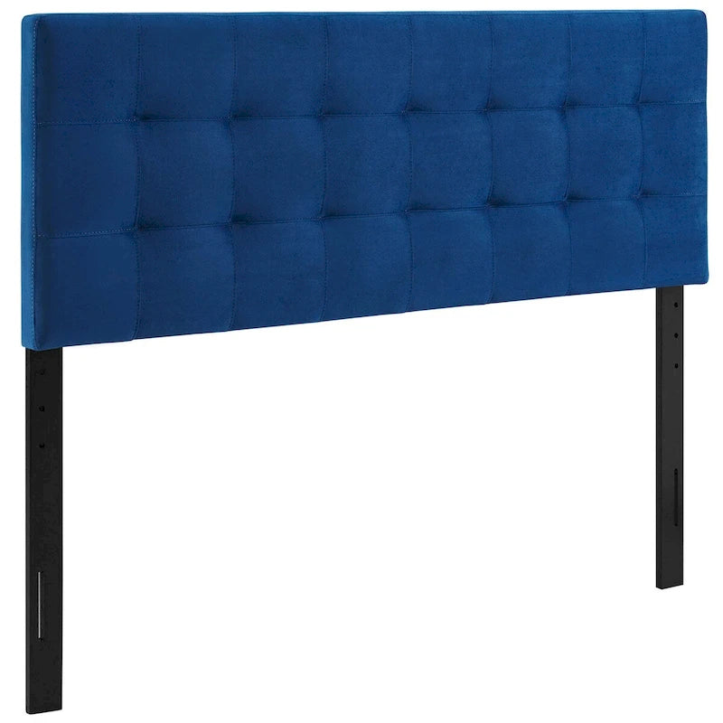 Tête de lit capitonnée en velours Biscuit Queen size