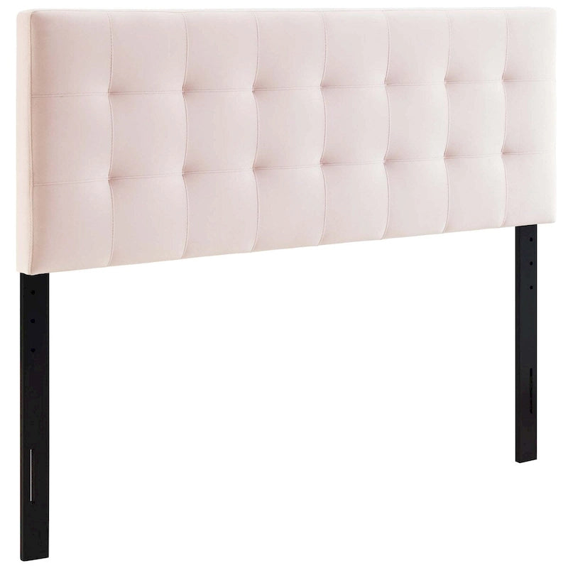 Tête de lit capitonnée en velours Biscuit Queen size