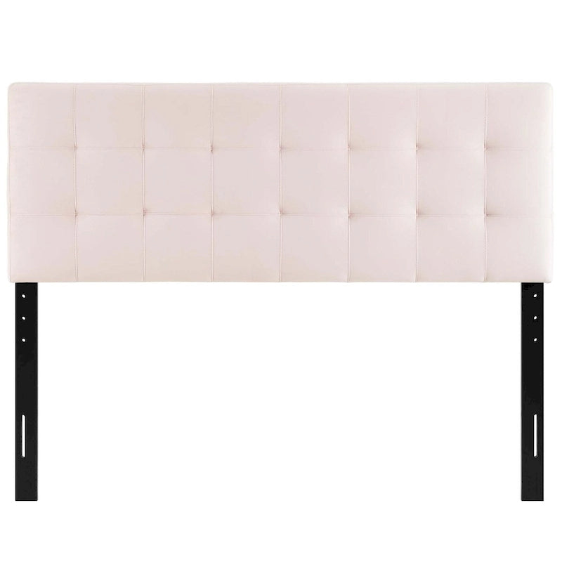 Tête de lit capitonnée en velours Biscuit Queen size