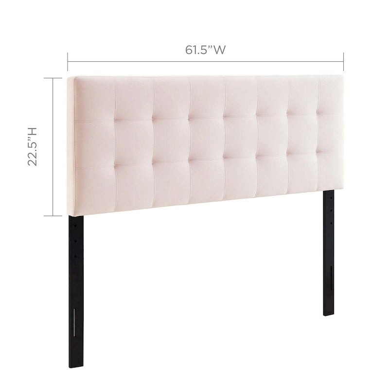 Tête de lit capitonnée en velours Biscuit Queen size