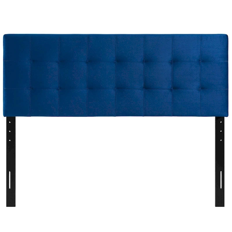Tête de lit capitonnée en velours Biscuit Queen size