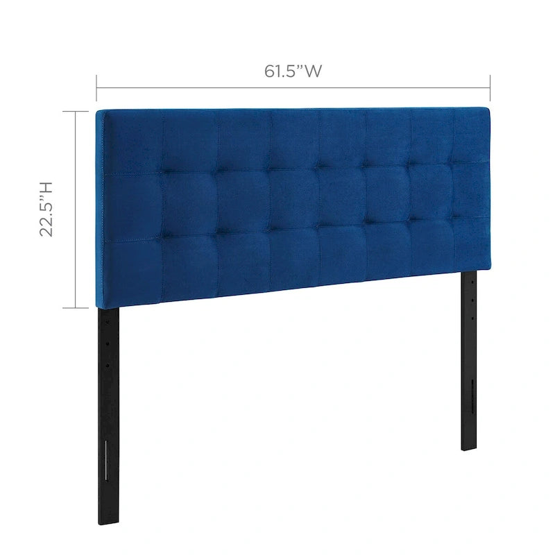 Tête de lit capitonnée en velours Biscuit Queen size