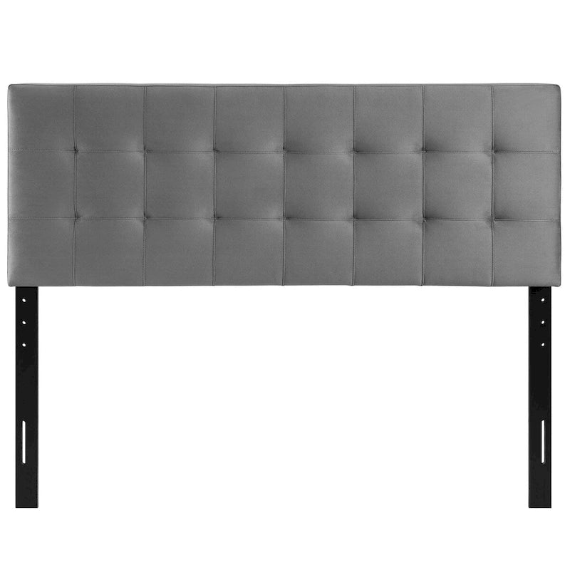 Tête de lit capitonnée en velours Biscuit Queen size