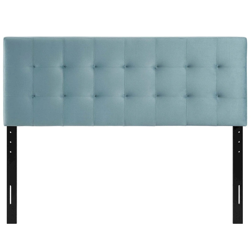 Tête de lit capitonnée en velours Biscuit Queen size