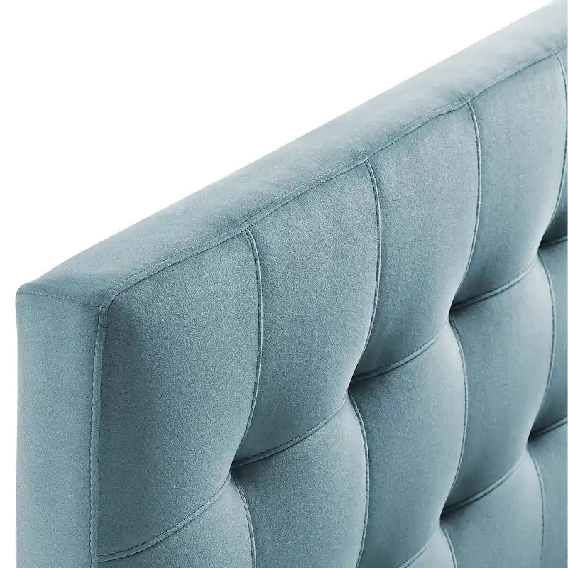 Tête de lit capitonnée en velours Biscuit Queen size