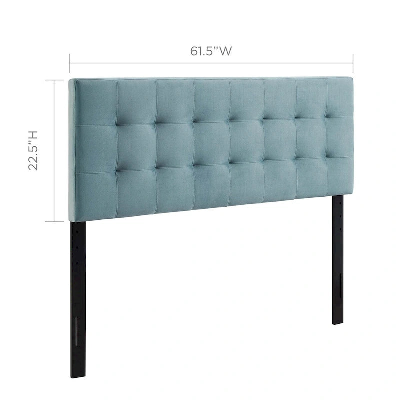 Tête de lit capitonnée en velours Biscuit Queen size
