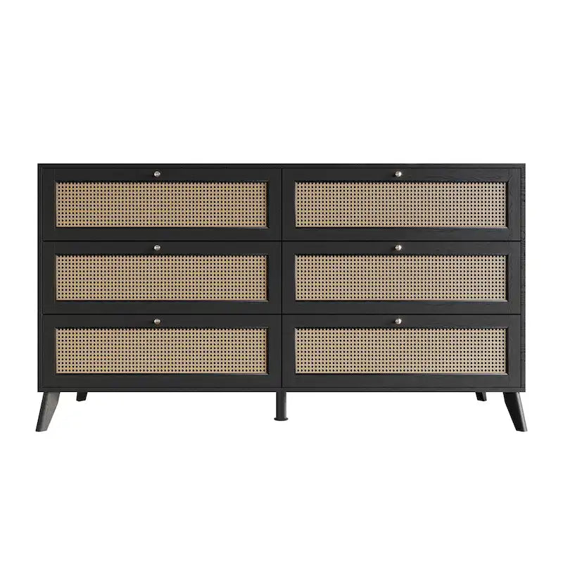 Commode noire de style Mid-Century Modern