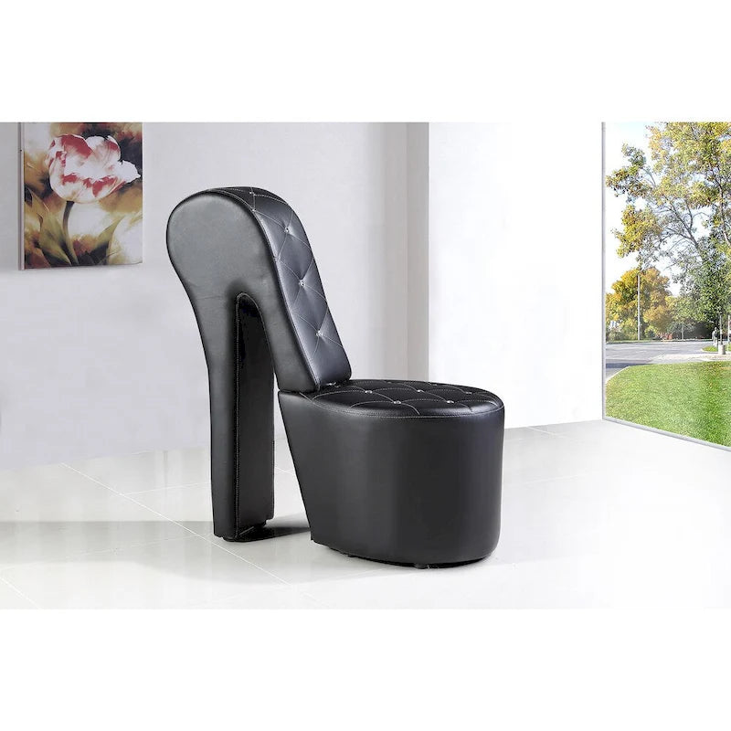 Chaise longue tapissée en forme de talon haut
