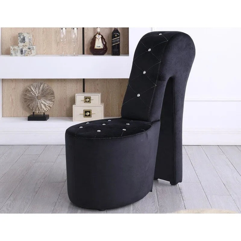 Chaise longue tapissée en forme de talon haut