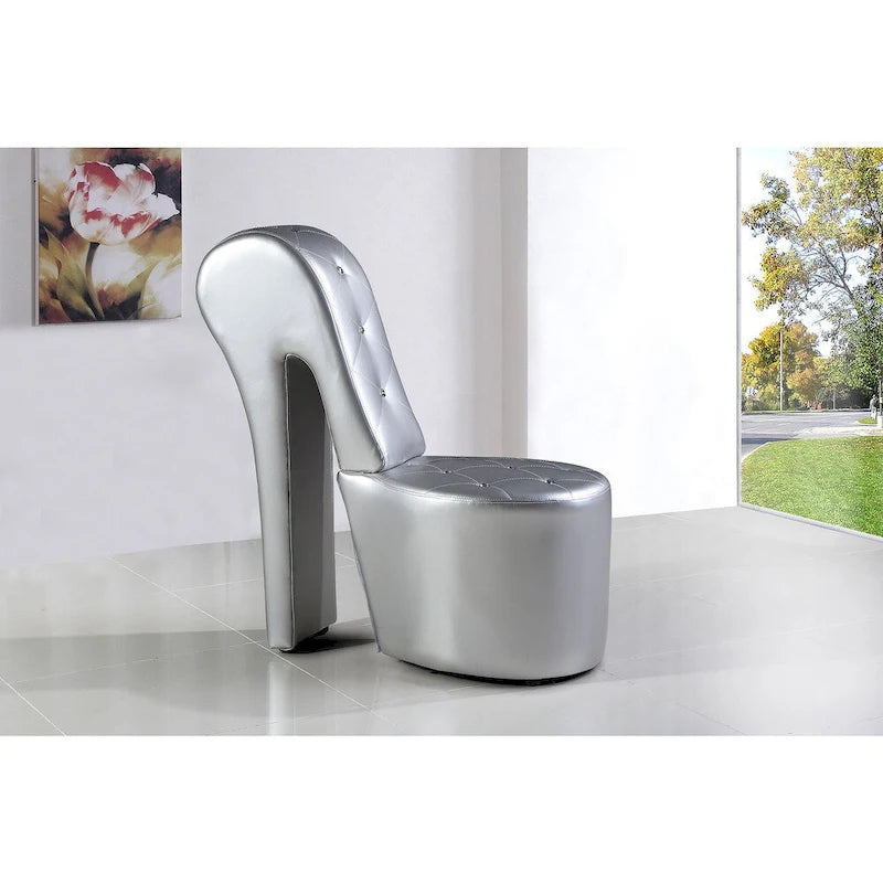 Chaise longue tapissée en forme de talon haut