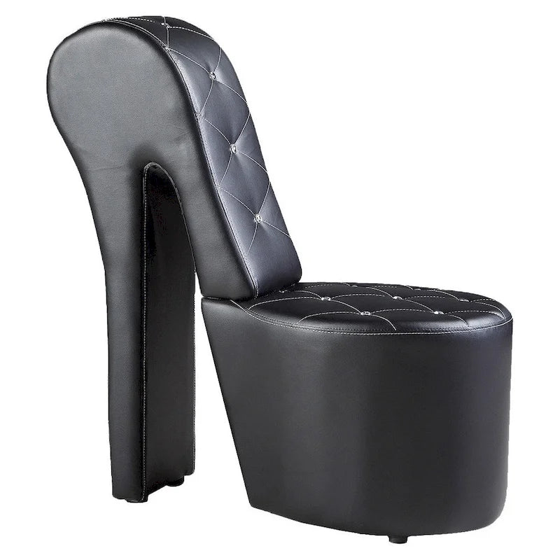 Chaise longue tapissée en forme de talon haut