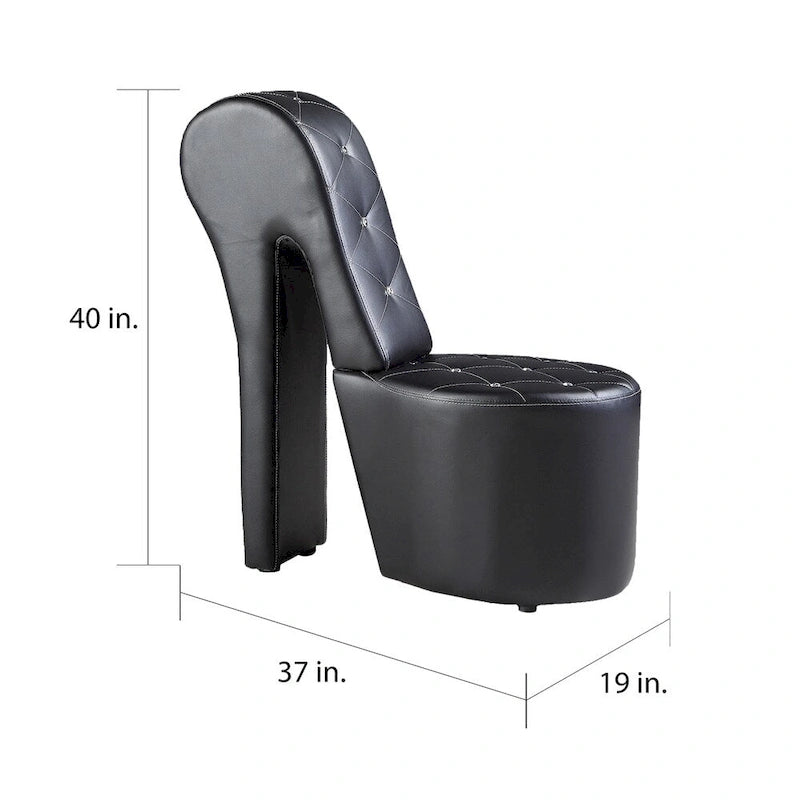 Chaise longue tapissée en forme de talon haut