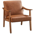 Fauteuil de salon rembourré — Fauteuil en tissu (avec pieds en bois massif) — L 62,2 x l 71,1 x H 73,7 cm