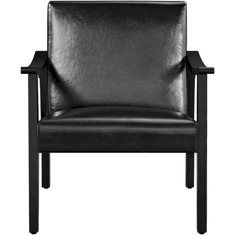Fauteuil de salon rembourré — Fauteuil en tissu (avec pieds en bois massif) — L 62,2 x l 71,1 x H 73,7 cm