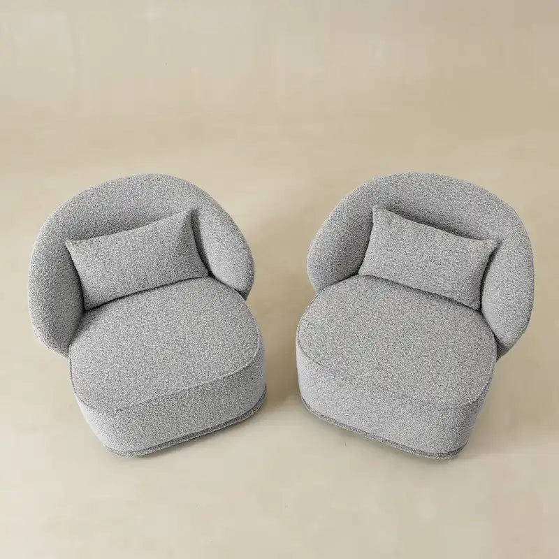 Fauteuil pivotant d'appoint en bouclé Sherpa de 33 po de largeur (lot de 2)