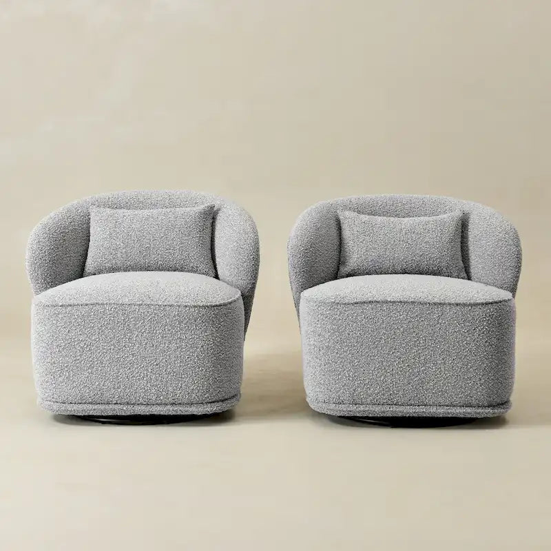 Fauteuil pivotant d'appoint en bouclé Sherpa de 33 po de largeur (lot de 2)