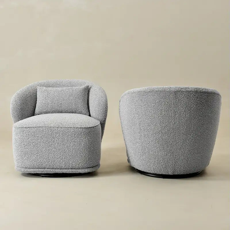 Fauteuil pivotant d'appoint en bouclé Sherpa de 33 po de largeur (lot de 2)
