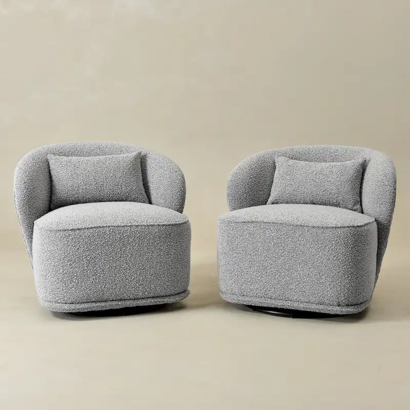 Fauteuil pivotant d'appoint en bouclé Sherpa de 33 po de largeur (lot de 2)