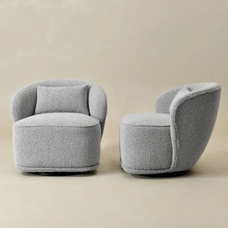 Fauteuil pivotant d'appoint en bouclé Sherpa de 33 po de largeur (lot de 2)