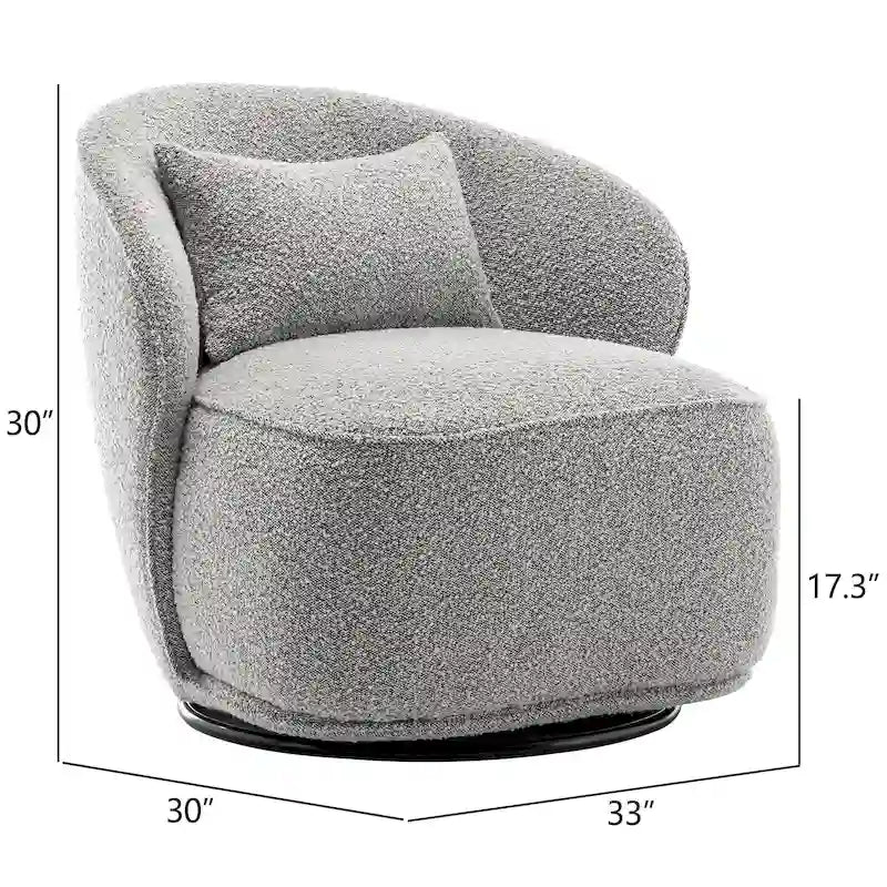 Fauteuil pivotant d'appoint en bouclé Sherpa de 33 po de largeur (lot de 2)