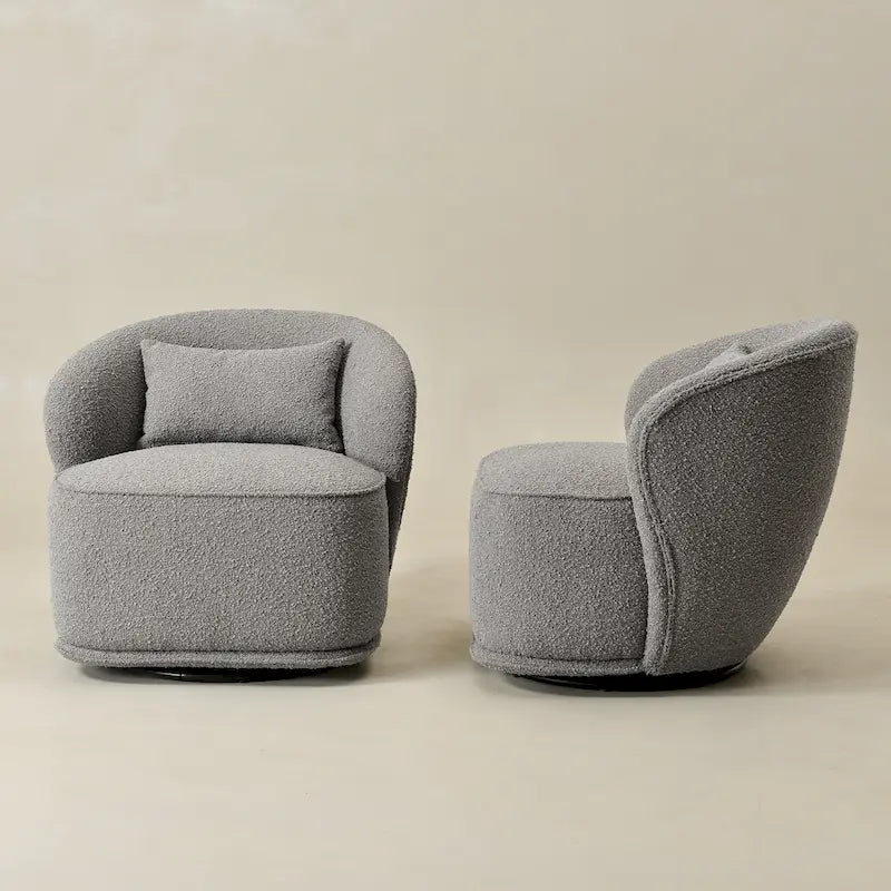 Fauteuil pivotant d'appoint en bouclé Sherpa de 33 po de largeur (lot de 2)
