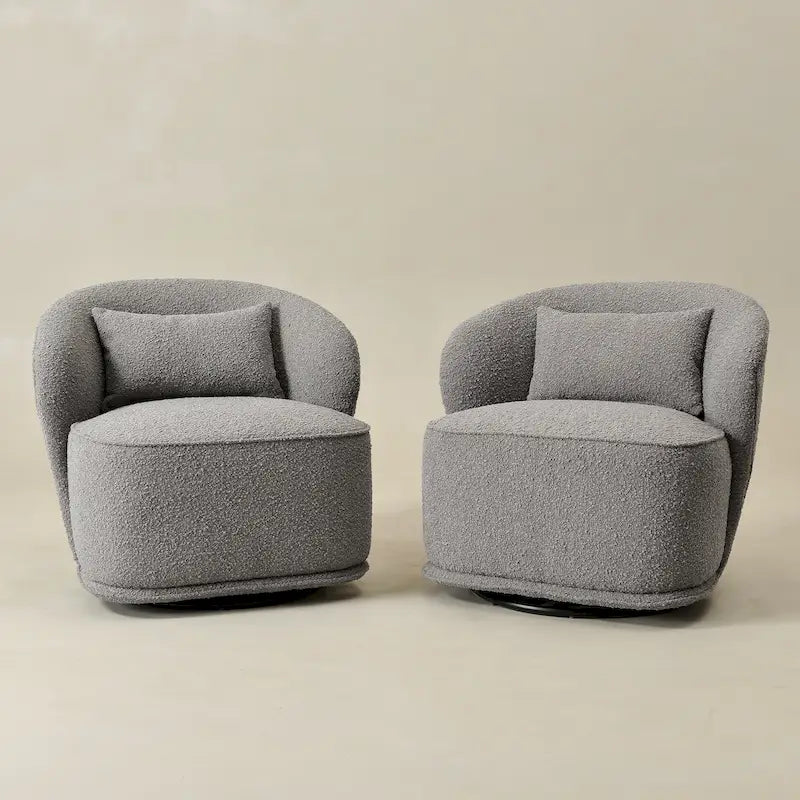 Fauteuil pivotant d'appoint en bouclé Sherpa de 33 po de largeur (lot de 2)