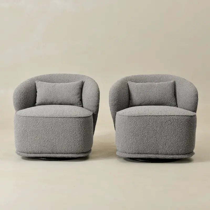 Fauteuil pivotant d'appoint en bouclé Sherpa de 33 po de largeur (lot de 2)