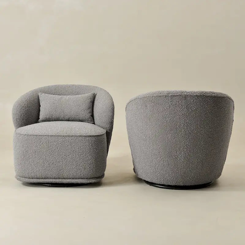 Fauteuil pivotant d'appoint en bouclé Sherpa de 33 po de largeur (lot de 2)