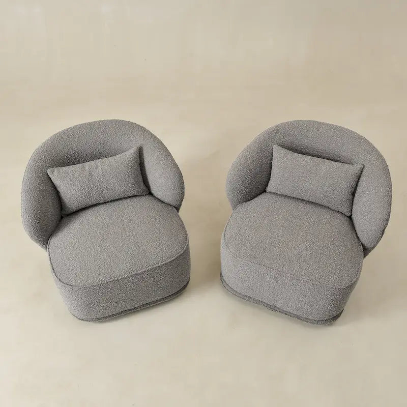Fauteuil pivotant d'appoint en bouclé Sherpa de 33 po de largeur (lot de 2)