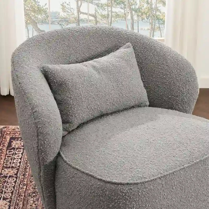 Fauteuil pivotant d'appoint en bouclé Sherpa de 33 po de largeur (lot de 2)