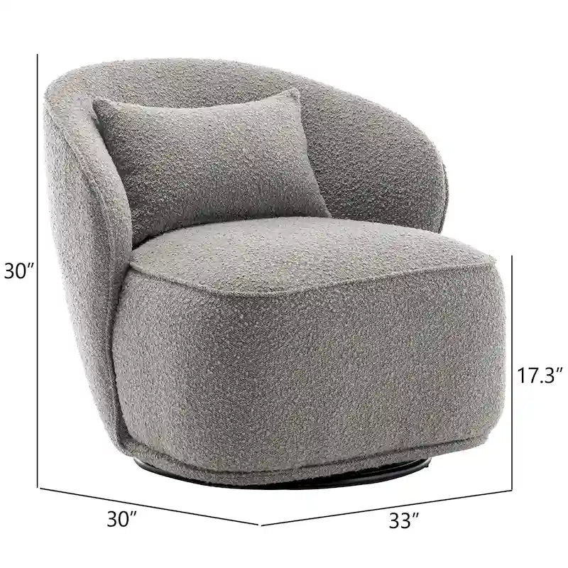 Fauteuil pivotant d'appoint en bouclé Sherpa de 33 po de largeur (lot de 2)