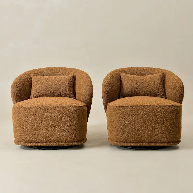 Fauteuil pivotant d'appoint en bouclé Sherpa de 33 po de largeur (lot de 2)