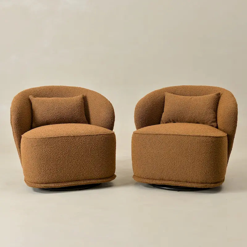 Fauteuil pivotant d'appoint en bouclé Sherpa de 33 po de largeur (lot de 2)