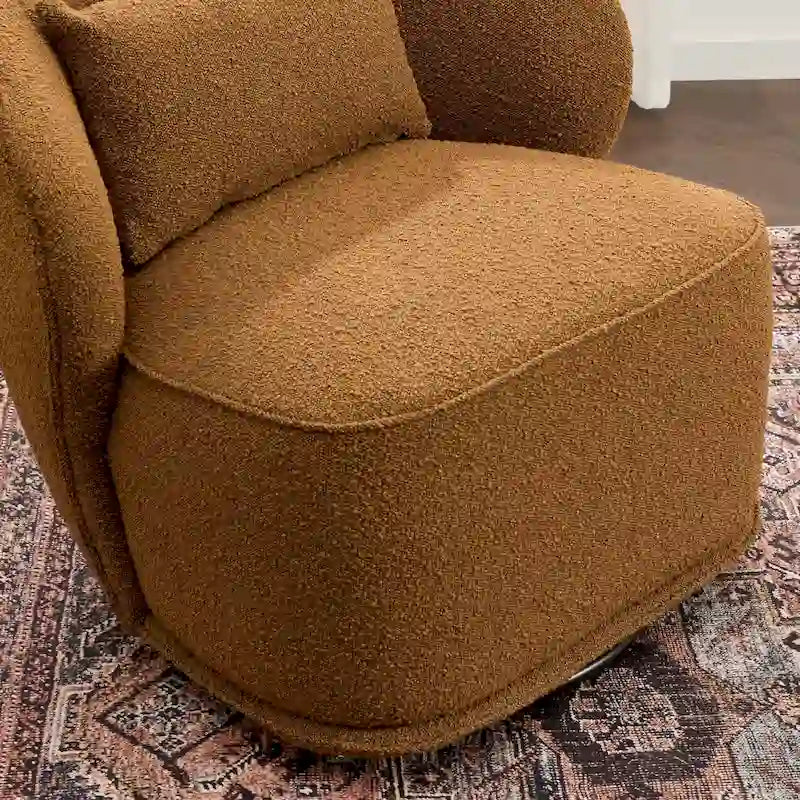 Fauteuil pivotant d'appoint en bouclé Sherpa de 33 po de largeur (lot de 2)
