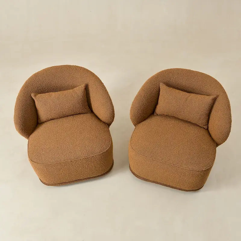 Fauteuil pivotant d'appoint en bouclé Sherpa de 33 po de largeur (lot de 2)