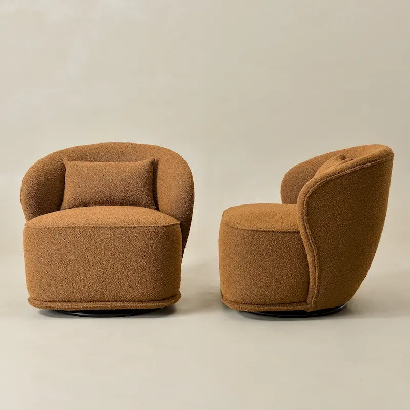 Fauteuil pivotant d'appoint en bouclé Sherpa de 33 po de largeur (lot de 2)