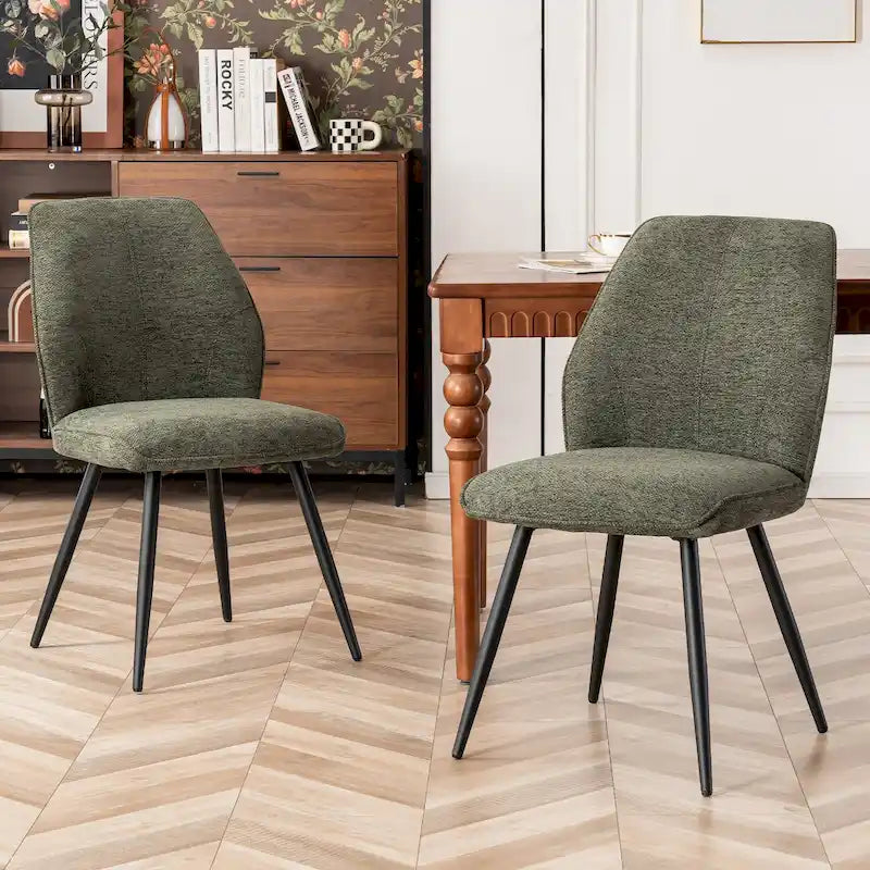 Chaise de salle à manger en tissu sans accoudoirs