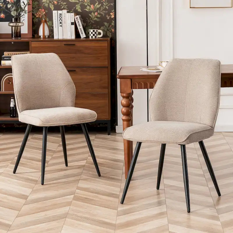 Chaise de salle à manger en tissu sans accoudoirs