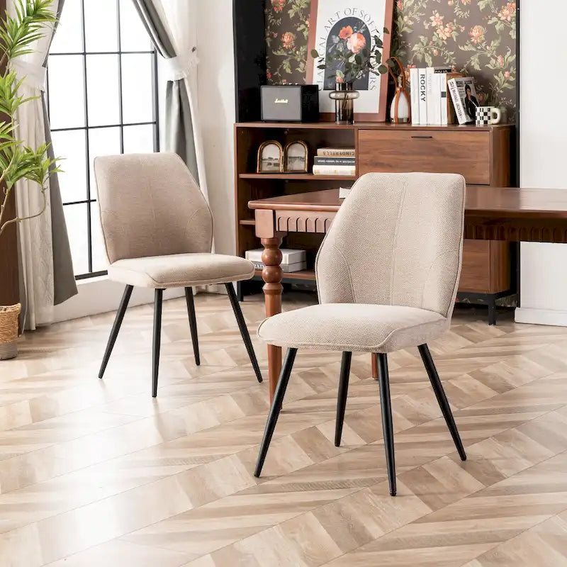 Chaise de salle à manger en tissu sans accoudoirs