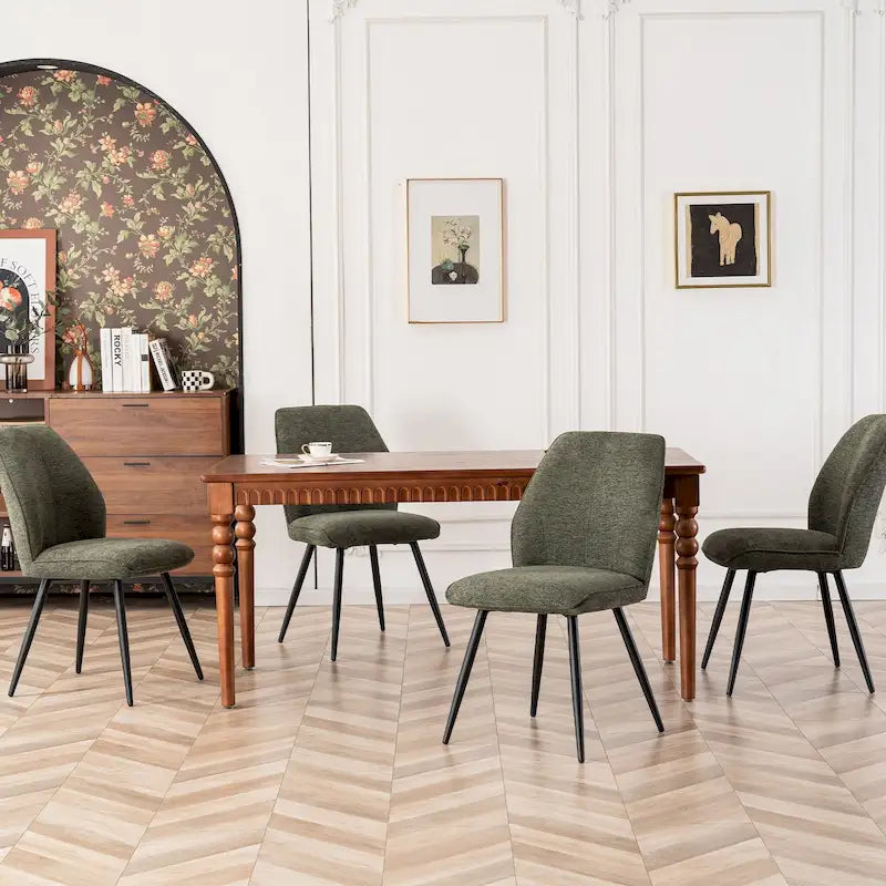 Chaise de salle à manger en tissu sans accoudoirs