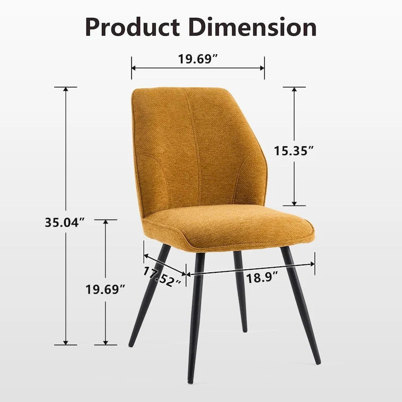 Chaise de salle à manger en tissu sans accoudoirs
