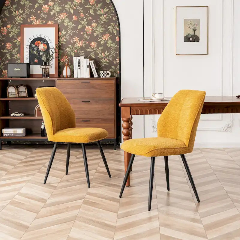 Chaise de salle à manger en tissu sans accoudoirs
