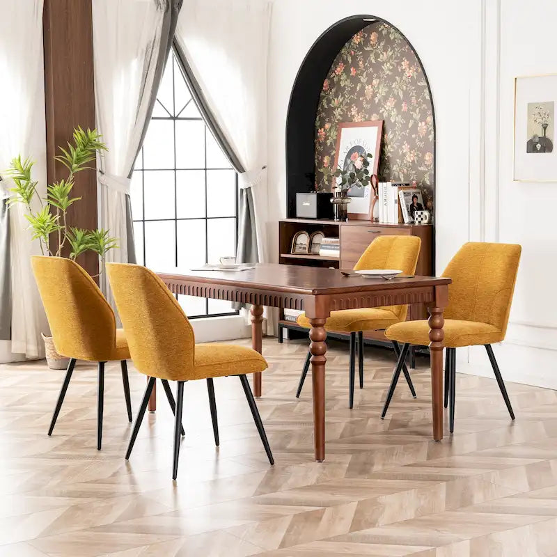 Chaise de salle à manger en tissu sans accoudoirs