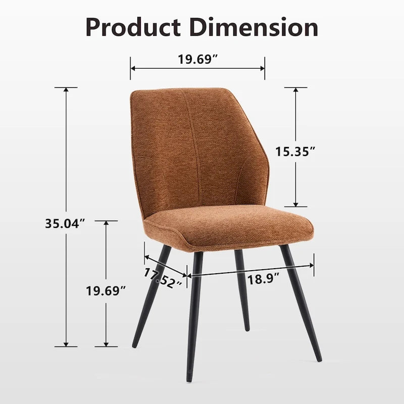 Chaise de salle à manger en tissu sans accoudoirs