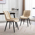 Chaises de salle à manger modernes en similicuir rembourrées (lot de 2)