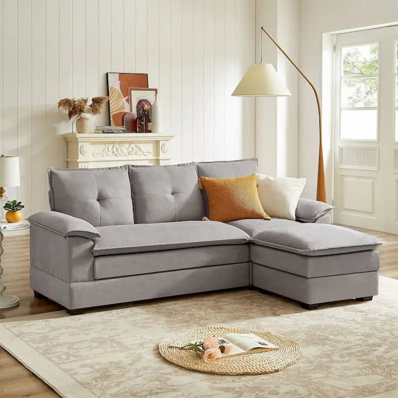 Canapé d'angle en forme de L de 210 cm avec sièges nuage pour salon