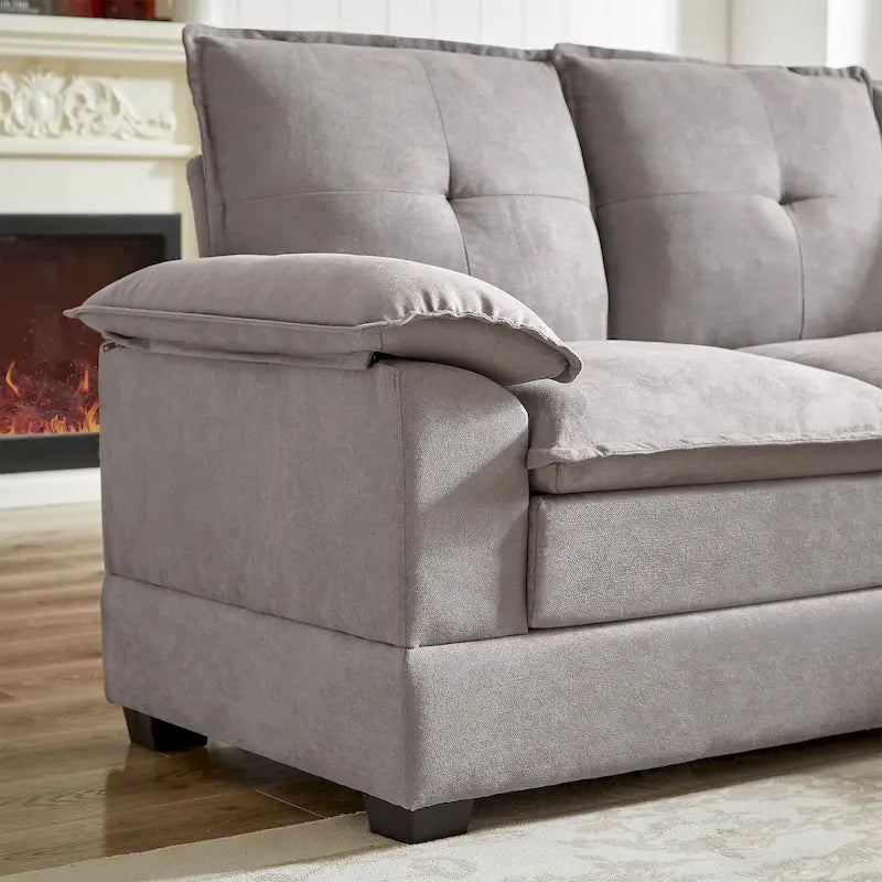 Canapé d'angle en forme de L de 210 cm avec sièges nuage pour salon